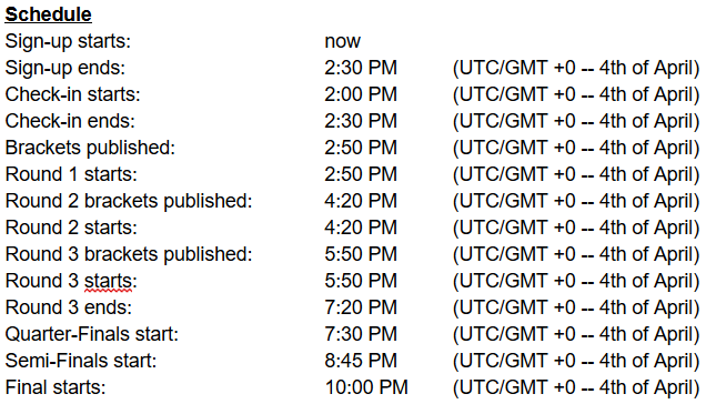 CCS5-Schedule