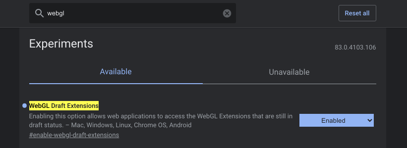 how do you enable webgl in chrome